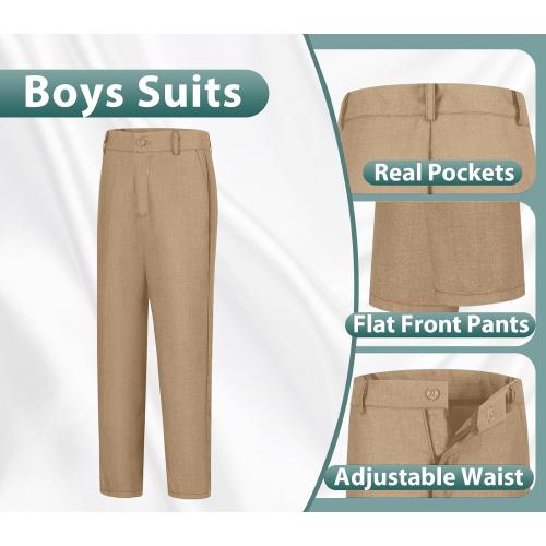 Boys Suits 3 Piece Slim Fit Suit Set Dresswear Ring Bearer Outfit for Boy