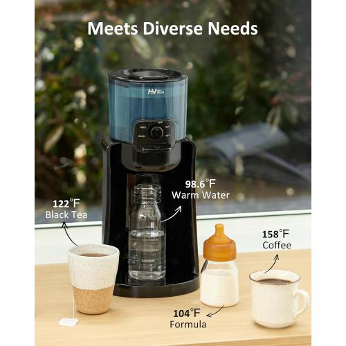 Water Warmer, HEYVALUE Baby Bottle Warmer, Formula Maker with Night Light, 4 Temperature Control & 72H Keep Warm, Detachable Tank, Instantly Dispenses Warm Water, Feed Baby More Easier and Healthier