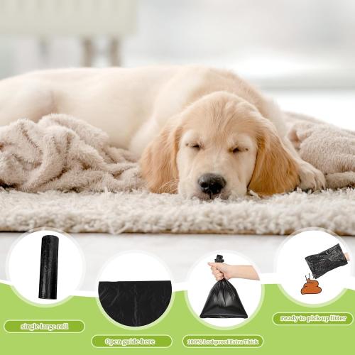 Sherr 10 Boxed Rolls 2000 Counts Dog Poop Bags Bulk Leak Proof Dog Waste Bags Doggy Poop Bags Pet Waste Bags for Puppy Pets Outdoor Walking and Travel, 10 Rolls of 200, Black