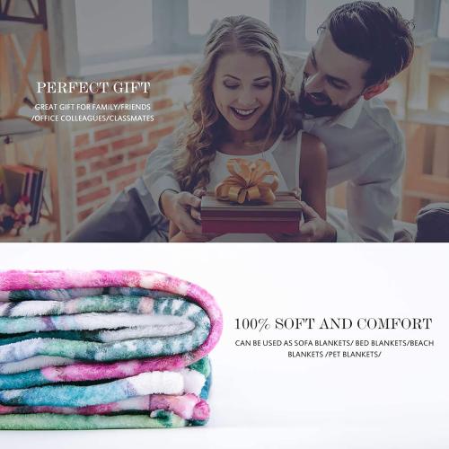 Jekeno Floral Blanket Flower Gifts for Women Kids Girls Wife Mom Birthday Christmas Home Bedroom Blue Purple Flowers Flowers Oil Painting Decor Soft Cozy Throw Blankets 50x60