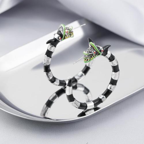 Coral Snake Earrings for Women Halloween Snake Hoop Earrings Gothic Punk Jewelry Halloween Cosplay Costume Shirts Accessories