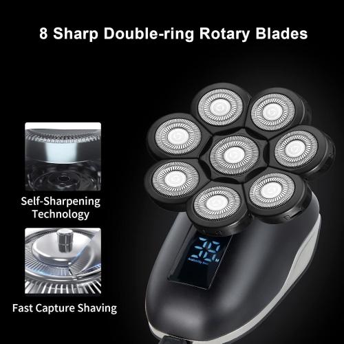 Head Shaver Replacement Heads,Head Shaver Replacement Blades, Head Shavers for Bald Men,Head shavers for Men, Stainless Steel Rotary Blades for Electric Head Razor (black8)