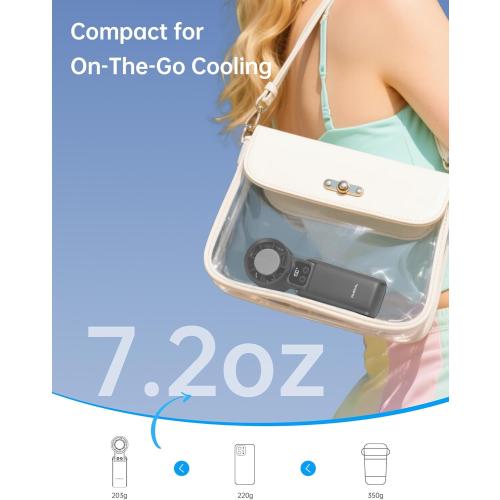 Color Black 3 in 1 Portable Handheld Fan, 12000RPM Mini Turbo Fan with Cooling Compress & 5200mAh Rechargeable Battery, 5 Speed Adjustable Personal Cooler for Travel/Camping/Outdoor Activities-Black