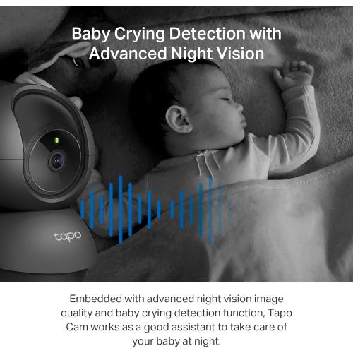 Tapo TP-Link 2K Pan/Tilt Indoor Security Camera for Baby Monitor, Pet Camera, Motion Detection & Tracking, 2-Way Audio, Cloud & SD Card Storage, Works w/Alexa & Google Home, Black, C211(2-Pack)