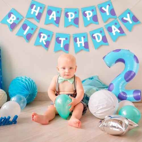 Monster Number 2 Balloons 40 Inch Monster Theme Birthday Party Decorations Large Foil Balloons for Girls Boys Birthday Baby Shower Party Backdrop Celebration Supplies