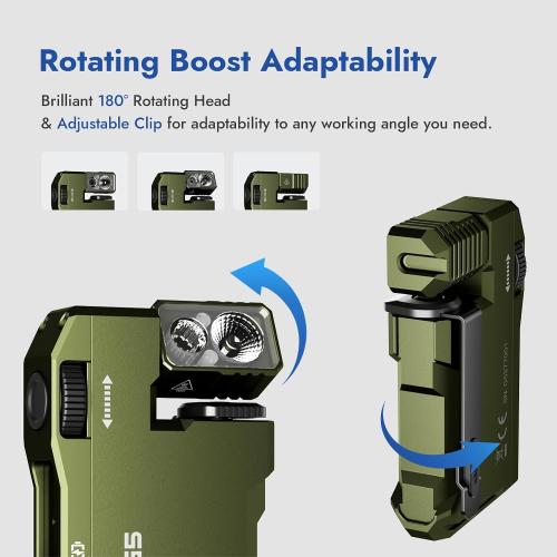 WUBEN G5 Rechargeable EDC Flashlight, Mini Flat Bright Small Flashlight