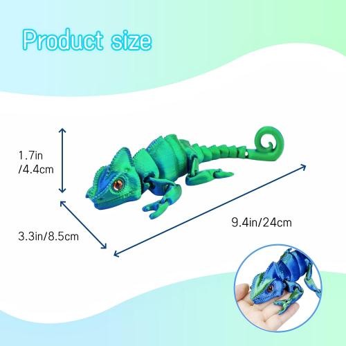 3D Printed Animals - Articulated Chameleon Toys, Flexible Animals Toy Statue,Movable Joints,Fidget Toys, Desk Home Office Decor, Birthday Halloween