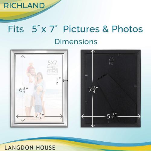 5x7 Silver Picture Frame - Distinguished Edging for Classic Style