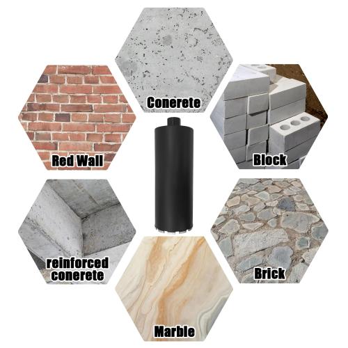 6 Diamond Concrete Core Drill Bit, 1-1/4-7 Thread Laser Welded Core Bit, 17-3/4 Drilling Depth High-Performance Core Drill Bit for Concrete, Stone, Brick, Floors and Masonry Wall