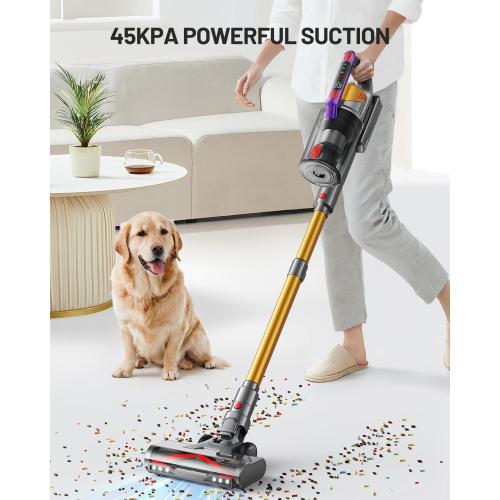 Cordless Vacuum Cleaner, 550W/45KPA Self-Standing Vacuum Cleaners for Home, Max 60Mins Anti-Tangle Stick Vacuum with Aromatherapy, Dual-Handheld Lightweight Vacuum for Pet Hair, Carpets, Hardwood
