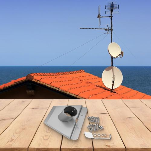 for Starlink for Gen 3 Pipe Adapter Round Tube Mount ,360° Rotation 20° Tilt Stainless Steel Bracket for Standard Equipment Up to 48Mm Pole