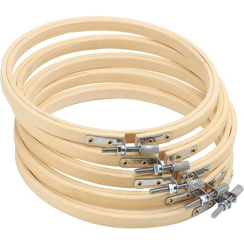 SENJEOK 20 PCS 6 Inch Bamboo Embroidery Hoop, Adjustable Cross Stitch Circle Ring for Craft Sewing, DIY Project, Decoration