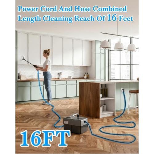 Steam Cleaner for Home - 1600ML Water Tank 15s Heat-Up Portable Steamer for Cleaning, 6 Level Adjustable, 2500W, 45PSI, 250°F Steam, Handheld Steam Cleaner for Car Detailing, Grease, Tile,Grout