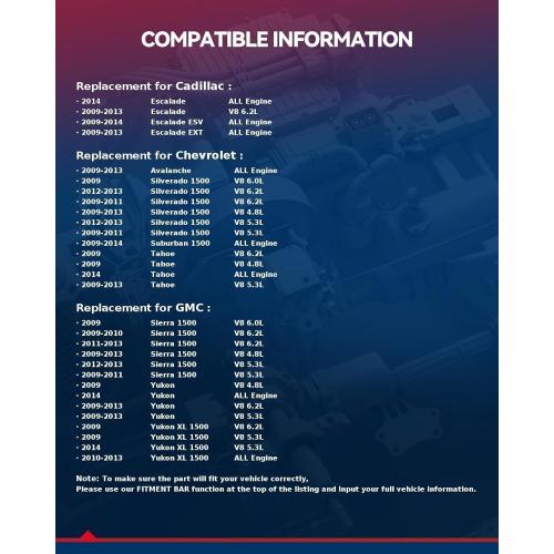 KAX Cold Air Intake Kit Compatible with Silverado 1500/ Sierra 1500 / Avalanche 2009-2013, Tahoe/Suburban 1500/ Yukon/Yukon XL 1500 2009-2014, Escalade/Escalade ESV 2009-2014, Red