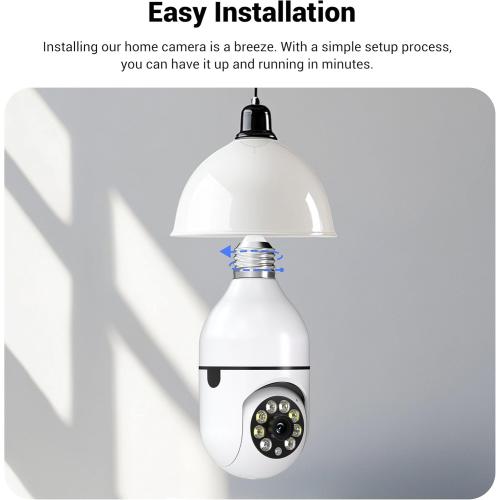 Ease Life D115: Ultimate Screw-in Security Camera with 5GHz Support - 1080P HD, 360  Panoramic Cover, Color Night Vision & Two-Way Talk