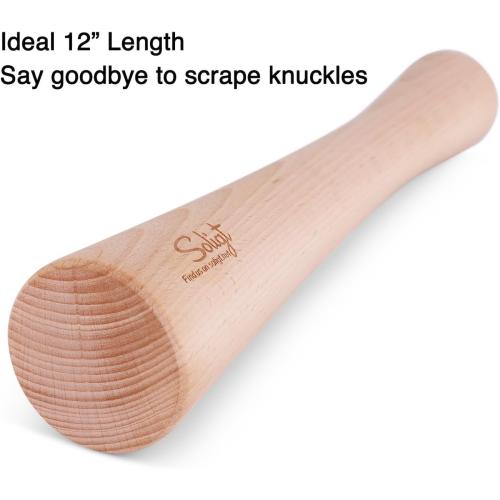 12 SOLIGT Sauerkraut Pounder for Mason Jars Vegetable Fermentation- One Piece of Solid Wood