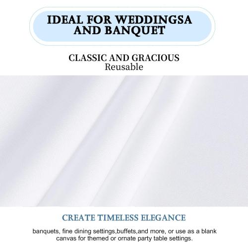 FINDYOU 10 Pack White Table Cloth Rectangle Table 60 x 102 Inch Tablecloths for 6 Foot Rectangle Tables. Stain and Winkle Resistant Polyester Washable White TableCloths for Parties Wedding Dining