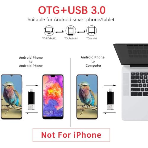 Vansuny 64GB Type C Flash Drive 2 in 1 OTG USB 3.0   USB C Memory Stick with Keychain Dual Type C Thumb Drive Photo Stick Jump Drive for Android Smartphones, Computers, MacBook, Tablets, PC