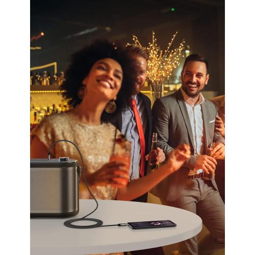 VIOY Aux Cable (20 ft), [Copper Shell, Hi-Fi Sound] 3.5 mm Male to Male Braided Auxiliary Cord Compatible with Headphone, Smartphone, Home/Car Stereo, Speaker, Echo & More