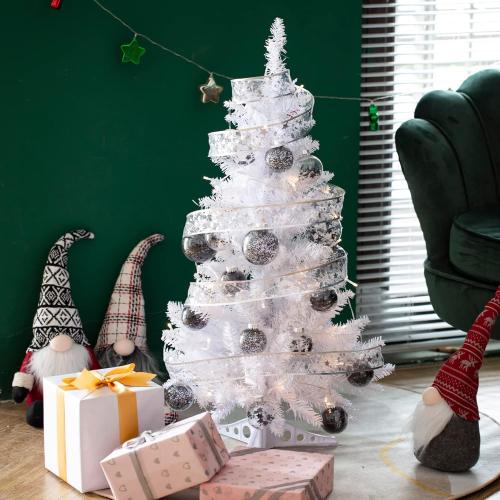 Small Christmas Tree 4FT Artificial Mini Xmas Tree for Holiday House Decor,White