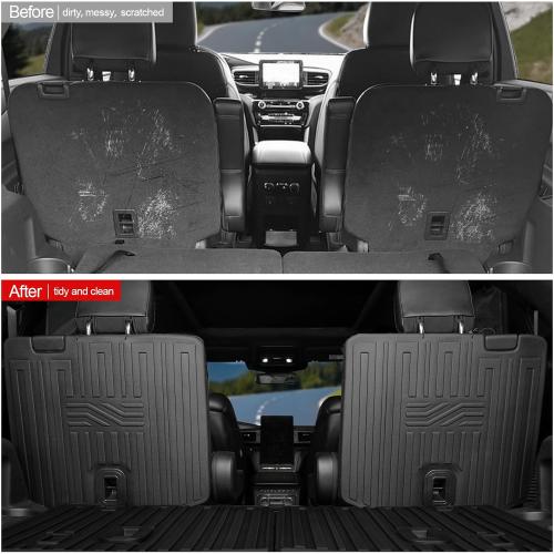 Second Row Backrest Kick Mat for 2020-2025 Ford Explorer 6 Passenger, All Weather 2nd Back Seat Cover Protector for 2025 2024 2023 2022 2021 2020 Ford Explorer Accessories - missing one