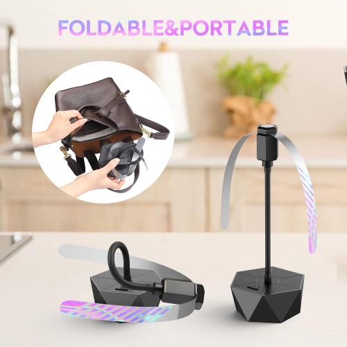 Fly Fans for Tables, Fly Repellent Fan Outdoor Indoor Keep Flies Away, Fly Repellent Fans for Tables with Holographic Blades for Picnic, Party, Restaurant, Kitchen, and BBQ, 4 Pack Black - no test