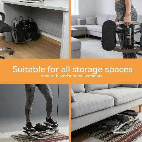 Rock Stepper with Resistance Bands - Ultra-Quiet Hydraulic Lateral Stepper, Fully Assembled Side to Side Step Rocker for Home Office, 250LBS Capacity