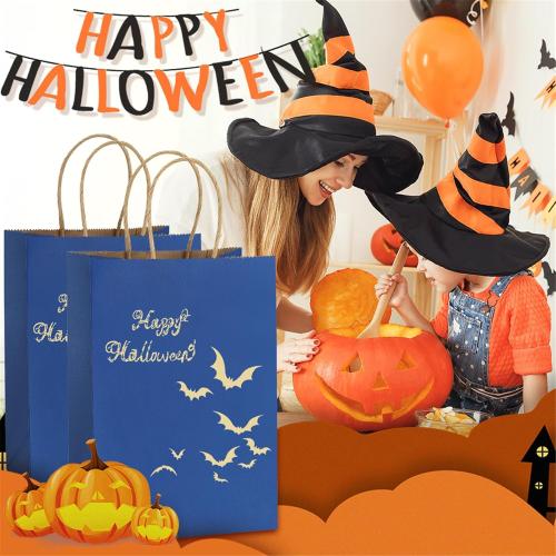 BagDream 100Pack 3.5x2.4x6.7 Inches Small-Kraft-Paper-Gift-Bags with Handles Bulk-Mini-Party-Favor-Gift-Bags Recyclable Tiny Navy Blue Paper Sacks for Samples, Candy