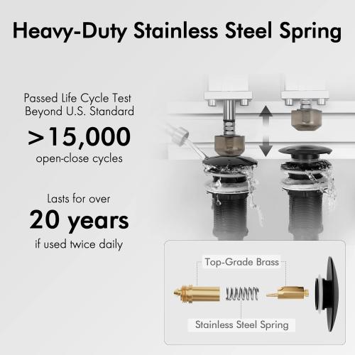 KES Bathroom Sink Drain Without Overflow Vessel