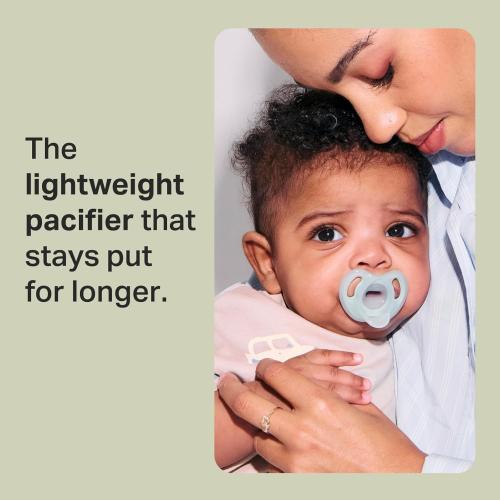 Tommee Tippee Ultra-Light Silicone Pacifier, 0-6 Months, Symmetrical One-Piece Design, BPA-Free Silicone Binkies, Blue/Green/Clear, Pack of 4 ‼️ ( THE ITEM DOESN’T HAVE THE PACKAGE )‼️
