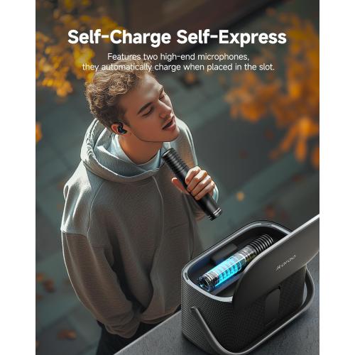 Karaoke Machine for Adults, with Lyrics Display and Screen, Support HDMI to TV, WiFi Connects to Karaoke App and YouTube, 2 Self-Charging Wireless Microphones EQ Autotune,140W Speaker for Home Party