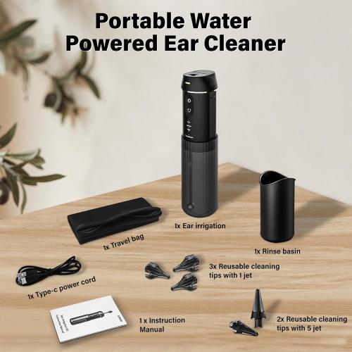 TopQuaFocus Ear Wax Removal, Electric Ear Cleaner with 3 Adjustable Modes, Safe and Effective Ear Cleaning Tool, Portable Water Powered Ear Cleaner, Electric Ear Cleaner Gifts for Women Men Mom Dad