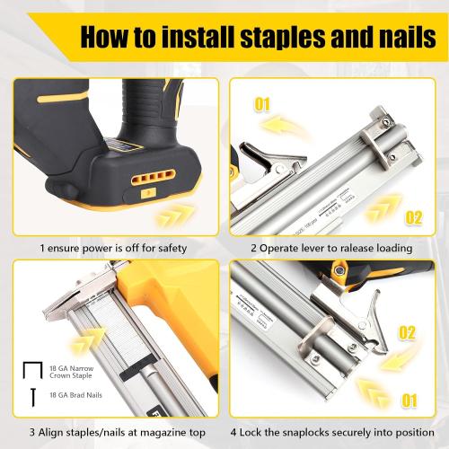 18 Cordless Brad Nailer for 20V MAX Battery, 2 in 1 Electric Nail Gun/Staple Gun Powered with 2000 Nails, for Trim Wood Crafting Home DIY (Not Included Battery)
