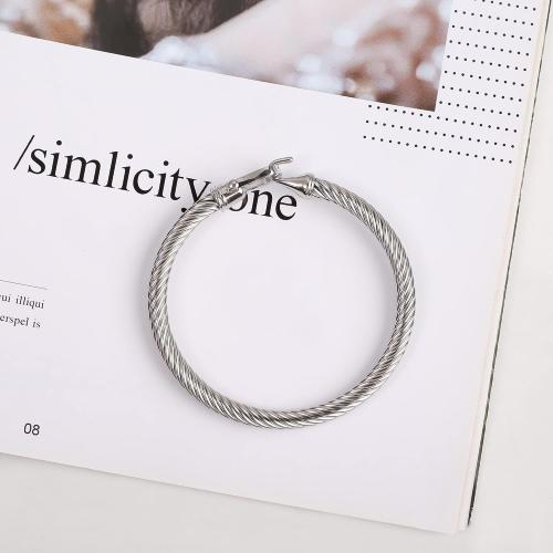 Twisted Cable Bracelet Stylish Fine Stainless Steel Cable Cuff Bracelet with Hook Clasp Bracelets Jewelry for Women