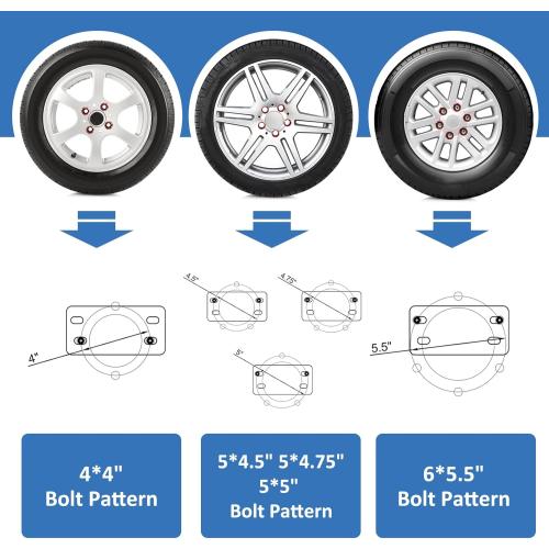 GADFISH Stainless Steel Spare Tire Carrier, Upgrade Spare Tire Mount Trailer Carrier Bracket, Fits 4 & 5 & 6 Lugs Trailer Wheels on 4, 4.5, 4.75, 5 and 5.5 Bolt Patterns, Holds up to 150 Lbs