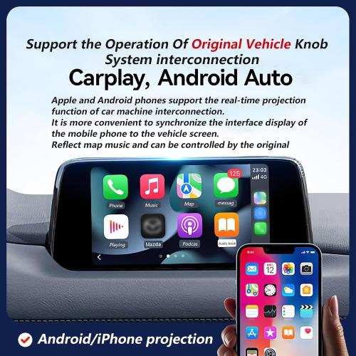 Compatible Mazda CarPlay & Android Auto Upgrade Kit, Compatible with Mazda 2/3/6/CX3/CX5/CX9/MX5 2015-2020, TK78-66-9U0C OEM Hub for MZD Connect System（New Version）