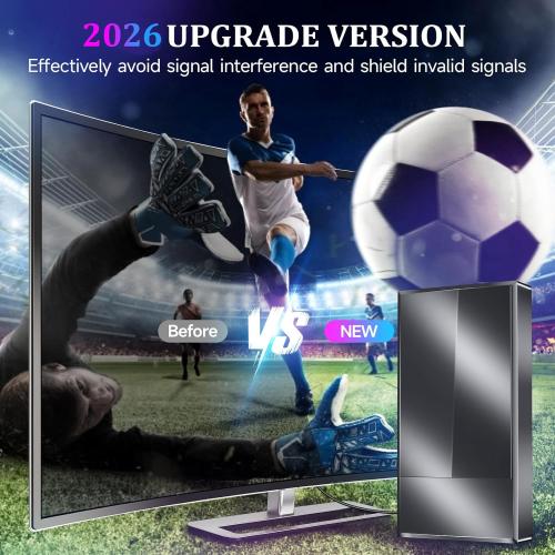 TV Antenna Indoor, Outdoor Long Ranges, Digital Antenna for Smart TV, Best Amplifier Signal Booster Support 8K 4K 1080p All TVs VHF UHF - 50FT Cable/AC Adapter