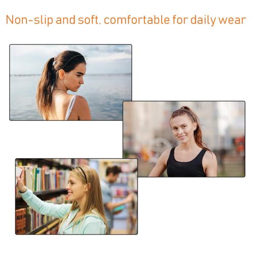 WILLBOND 5 Pieces Plastic Headbands for Women Thin Headband with Teeth Plain Head Bands for Halloween Christmas Women's Hair(8 mm,Rubber Black****)