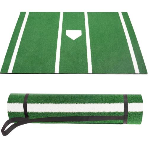 Baseball Hitting Mat, Home Plate Mat with Anti-Slide Rubber Back, Portable Batters Box Turf Mat Baseball for Hitting Practice - Indoor and Outdoor Use
