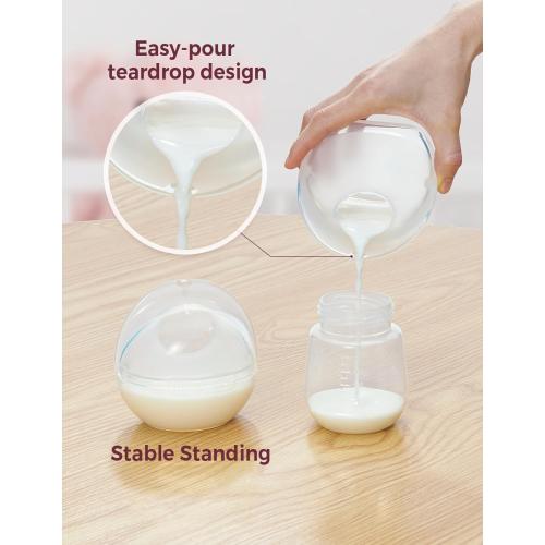 Momcozy Breast Milk Collector, Milk Collectors for Breastfeeding, Reusable Breast Milk Shells, Silicone Catcher with More Fit & Soft (3oz/90ml, 2 Counts)
