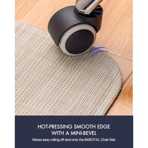 Office Chair Mat for Hardwood Floor Under Desk Computer Rolling Chair Mat for Wood/Tile Floor Non-Slip Heavy Duty Desk Rug PVC Plastic Hard Floor Protector 45x 53 (Parchment)