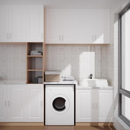 Built-in Cabinet Doors - Cabinet Doors for Kitchen, Living Room, Bedroom, Bathroom - 24 Inch High (White Texture, 12 Inch Wide)