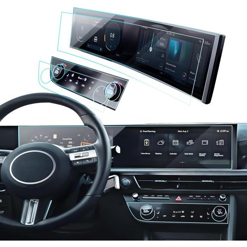 Hyundai Sonata Screen Protector for 2024 2025 2026 Sonata (SEL/N Line/SEL Hybrid/Limited) Accessories Navigation & AC Nano Touchscreen Protector Film Anti-Glare 12.3''- 4PCS