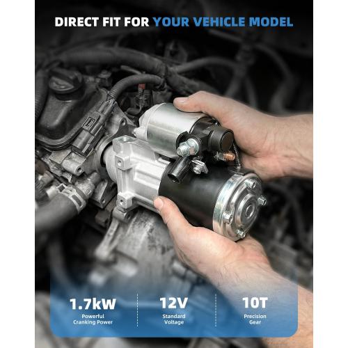 ZSZ NEW 10910N Starter Motor Fits for Chevy Silverado Tahoe Suburban 2014-2018,Cadillac Escalade 2015-2017 V8 6.2L/Escalade ESVV8 6.2L,12V 1.7KW Starter OE#: 12655055 M000T24072