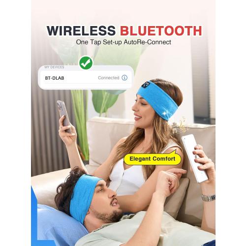 Perytong Sleep Headphones Wireless, Bluetooth Sports Headband Headphones with Ultra-Thin HD Stereo Speakers Perfect for Sleeping,Workout,Jogging,Yoga,Insomnia, Air Travel, Meditation (Azure)