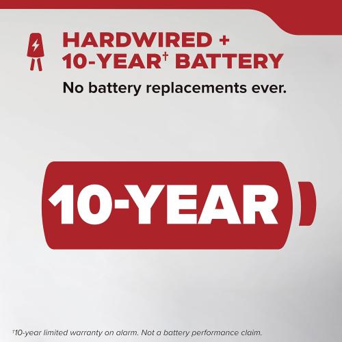 Kidde Smoke Detector, Hardwired & 10-Year Battery Backup, 20SA10-V, 1 Pack