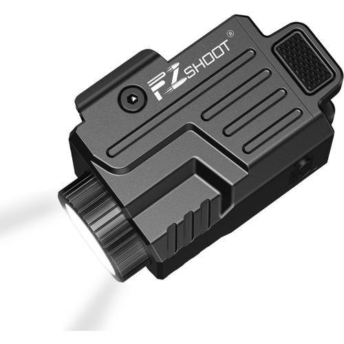 EZshoot 800 Lumens Pistol Flashlight Compatible with Picatinny and GL Rails, Compact Pistol Light with Slide Rail, Rechargeable Gun Light with Strobe Mode for Home Defense and Hunting