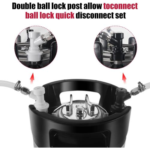 New 5 Gallon Keg Corny Keg, Stainless Steel Cornelius Keg with Ball Lock Keg Fittings, 5 Gallon Beer Keg with Dual Rubber Handle, Ball Lock Keg for Home Brewing