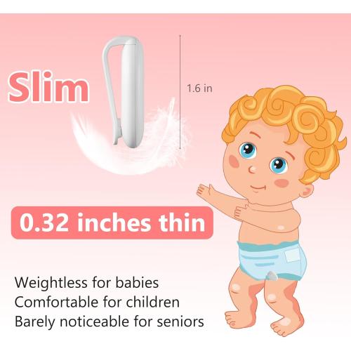 White Wireless Bedwetting Alarm for Boys and Girls USB-C Rechargeable, High Sensitivity, Loud Sound, Strong Vibration, Pee Alarm, Bedwetting Solutions, Potty Training for Kids