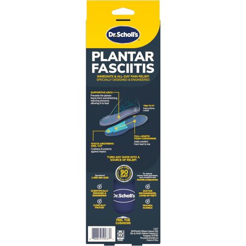 Dr. Scholl’s Plantar Fasciitis Pain Relief Orthotic Insoles, Immediately Relieves Pain: Heel, Spurs, Arch Support, Distributes Foot Pressure, 1 Pair